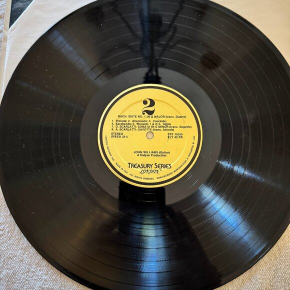 John Williams Plays Bach London Treasury LP Vinyl Record - Picture 4 of 4